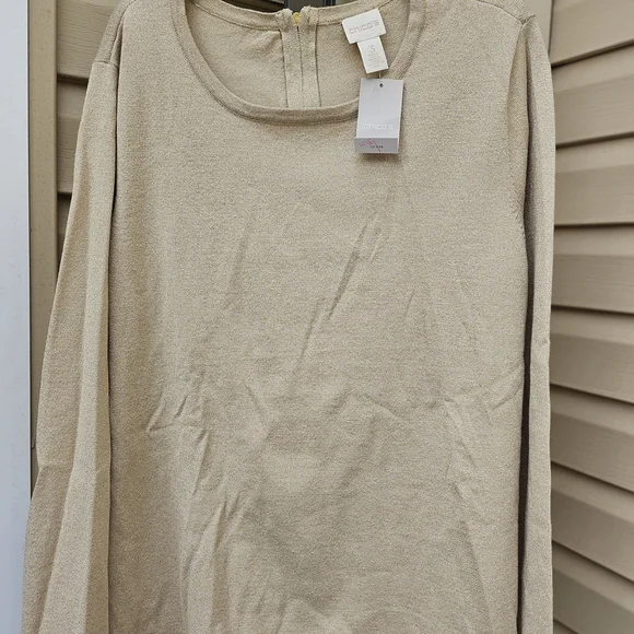 Chico's Light Tan Long Sleeve Top - Picture 1 of 4